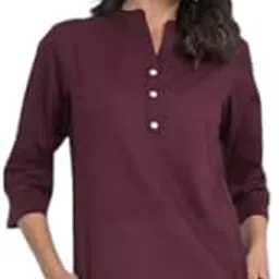 oxinexx Women's Tunics Tops Airy Linen Cotton Solid Kurti Short Kurta Shirt for Women Formal Casual Use-picture-18