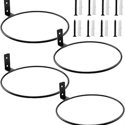 PRIME KRAFTS 8 INCH Flower Pot Holder Ring, Wall Mounted Metal Planter Hooks Hangers, Wall Bracket for Indoor and Outdoor (Black - Pack of 4)-picture-25