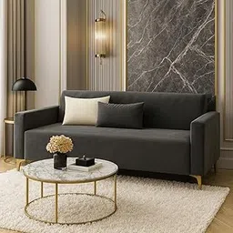 Solaro 3 Seater Sofa Set | Modern Design | Plush Comfort Cushions for Living Room (Dark Grey)-picture-36