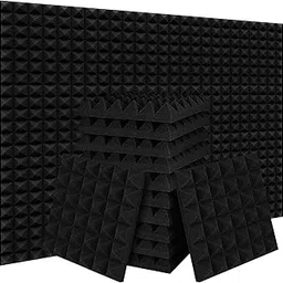 DWB Acoustic� Sound Proofing Pyramid Acoustic Foam Panels 2"x12"x12" (Black) High Density| Sound Absorber Professional Charcoal | Studio & Home Decreasing Noise and Echoes (Pack of 3)-picture-22