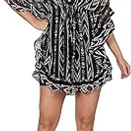 luxeliv Women's Polycotton V-Neck Kaftan Style Swimsuit Cover Ups Beach Cover Up Dress-picture-23