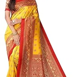 siril Women's Printed Silk Saree with Blouse image 1