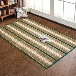 Haus Fabula Natural Madurkathi Handweaving Chatai Mats/Yoga Mat/Prayer Mat/Floor Mat for Home, Office, Boutiques, Shops |Sleeping Mat for Floor, 6 X 3 Feet, Green-picture-13
