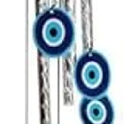 AnguVeda Exclusive Metal Evil Eye Wind Chimes for Home Decoration Blue Evil Eye for Protection Positive Energy Evil Eye Hanging for Home Balcony Garden 29 inch Silver-picture-26