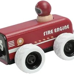 Fashion My Day Wooden Pull Back Car Educational Toys Wooden Race Car for Children Kids Baby fire Truck-picture-15