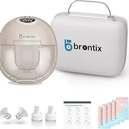 BRONTIX S1 Wearable Breast Pump Electrical | Hands Free Electric Breastfeeding Pump | 4 Modes & 9 Speed Levels | Electric Breast Pump for Feeding Mothers | Automatic (Single With Case, S1)-image-1