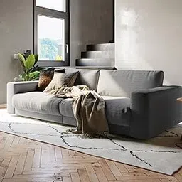 INLENDISH Nollo Velvet Grey 3 Seater Sofa Set-picture-21