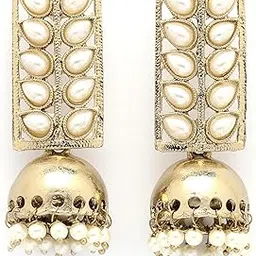 sukkhi Elegant Traditional Gold Plated with Fancy Pearls Studded White Jhumka/Jhumki Earring Jewellery For Women & Girls|E107337-picture-41