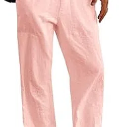 gafeng Mens Linen Pants Yoga Beach Loose Fit Casual Summer Elastic Waist Drawstring Baggy Trousers with Pockets-picture-29