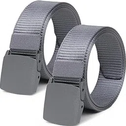 sunshopping Men's Causal Nylon Canvas Tactical Adjustable plastic flap buckle Belt Combo Set (OPD-308)-picture-35