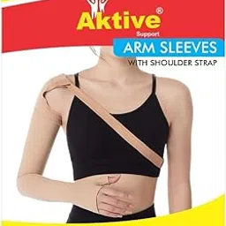 Aktive Support Medical Compression Arm Sleeves with Shoulder Strap and Support for Lymphedema | Graduated Compression - 20-30 mm/Hg | Post Mastectomy Sleeve for Lymphedema (Left Hand, Extra Large)-picture-42