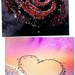2Pc 5D Diamond Painting DIY Embroidery Rose Flower Love Beach Cross Stitch |2 Sets of Diamond DIY Paintings (Include : p|Cross Stitch Kits| Needlecrafts & Yarn |Crafts-picture-20
