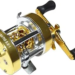UJEAVETTE® W300 Left/Right Hand Baitcasting Fishing Reel 5.0:1 Gear Ratio Gold L-picture-19