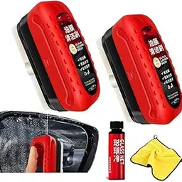 2 in 1 Car Glass Oil Film Cleaner, Glass Cleaning Board, Automotive Oil Film Cleaning Brush Wipe On Glass Windshield Cleaning Tool Improves Clarity and Visibility (2Pcs, Brush+Liquid+mop)-picture-26
