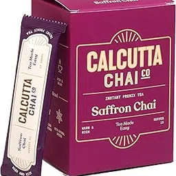 Calcutta Chai Co - Saffron Chai | Instant Tea Premix | 15 Sachets | 210g | Made with Assam Tea | Added Natural Spices | Less Sugar-picture-37