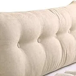 INDIAN DECOR. 803031 Cushions Double Head Triangular Pillow Sofa Back Soft Pack Bed Large Protection Waist (Color : Beige, Size : 180×21×50cm)-picture-30