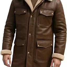 urbanhides Baron Grain Full Length Genuine Leather Duster Coat for Men | Men's Leather Coats, Brown Lambskin Coats, Regular Fit, Four Pockets-picture-39