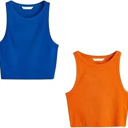 mimmy kids Tank Top for Women - Sleeveless Women's Tank Top for Gym Wear Sports Solid Vest Tank Top Slim Flit-picture-26