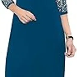 Women Crepe A-Line Straight Regular & Casual Wear Kurtis, Round Neck and Caif Length-picture-23