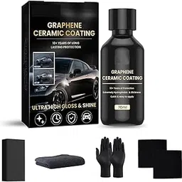 Graphene Ceramic Coating(70ML), 10H Ceramic Coating for Cars, High Gloss Anti-Scratch Nano Coat Kit Hydrophbic Mirror Paint Protection-picture-14