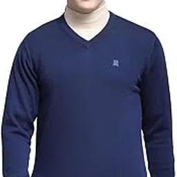 monte carlo Mens Solid Blue V Neck Full Sleeve Pullover_1240550VN-404-picture-18