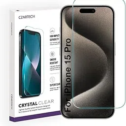 Czartech Tempered Glass Screen Guard for iPhone 15 Pro with Easy Cleaning Kit (Pack of 1)-picture-18