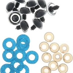 VELURA 10pcs Plastic Safety Toy Eyes + Glitter Nonwovens + Washer 24mm Blue|Other Stuffed Animals|10 Pieces Round Plastic Clear Safety Eyes|Toys Hobbies-picture-21