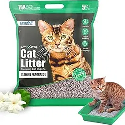 Cat Litter- 5Kg | Jasmine Fragrance | Scoopable Bentonite Clay Cat Litter | Advanced Clumping Scented Litter Sand | 99.9% Dust Free | Natural | Odour Control-image-20