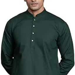Men Fawn Pure Cotton Self Jaquard Kurta Pyjama-image-95