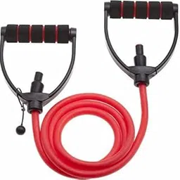 Shopeleven Resistance Tube with Foam Handles | Fitness Equipment |Resistance Band for Workout, Suitable for Home and Gym for Men and Women, Multipurpose Fitness Equipment Resistance Tube Band (Red) image 1