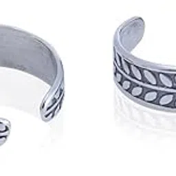 taarose by Osasbazaar Sterling Silver Toe Rings, Toe Bands, Amvat, Bichiya - 92.5% Pure BIS Hallmarked Double Leaves-picture-48