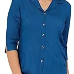 gehu garments Women Solid Shirt for Office & Casual wear | 3/4th Sleeves Spread Collar-picture-36
