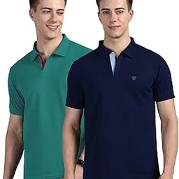 lux cozi Men Cotton Solid Regular Fit Polo Shirt-picture-37