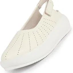 fausto Women Breathable Lazer Cut Design with Backstrap Height Enhancer Hook and Loop Slip on Shoes | Slingback Casual Platform Sandals| Cusioned Insole-picture-35