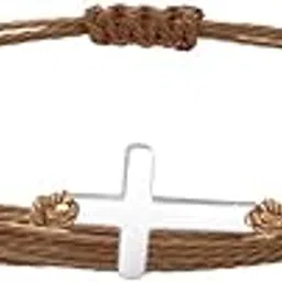 colorful bling Adjustable Braided Stainless Steel Corss Multicolor Rope String Handmade Braided Bracelet for Men Women Lucky Protection Religious Faith Jewelry-picture-53