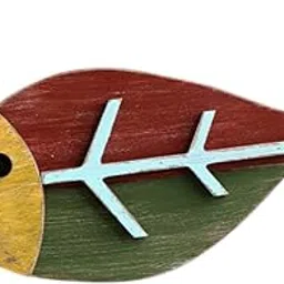 THE STYLE SUTRA Wooden Fishing Wall Sculpture Nautical Decoration for Bathroom Garden Office 35cmx18.5cm-picture-16