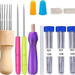 Needle Felting Kits Wooden Handle Finger Cots for Cross Stitch Craft Beginner-picture-25