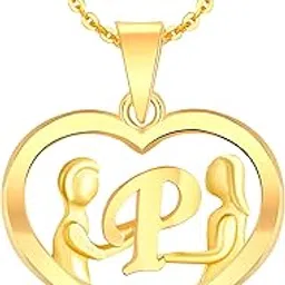 Couple Pendant P Letter Gold plated Valentine Latest American Diamond for Women Girls Girlfriend Men Boys Couples Lovers Design alphabet Cubic Zirconia Brass Chain Brass Pendant-image-6