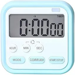 Readaeer Digital Kitchen Timer Large LCD Screen 24hr Digital Display Magnetic Retractable Stand Loud Alarm Stop Watch Countdown Flashing Light Timer for Students Cooking (Blue with 3D Sticker)-picture-13