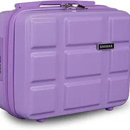 Shamax® Hard Shell Travel Case, Makeup Case Organiser for Women, Mini Luggage Case Number Lock Privacy, Storage Organizer Bag Lightweight Carry-On Luggage with Interior Mesh Pockets (Lilac)-image-3