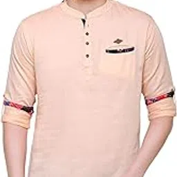 kuons avenue Men's Tailored Fit Cotton Short Kurta | Mandarin Collar – Perfect for Casual Everyday Wear-picture-23