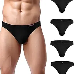 avidlove Men's Underwear Bikini Briefs Low Rise Thong Underwear Pack of 4 Microfibre Briefs, Black, XX-Large-picture-41