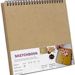 Lakeer Kraft Sketchbook - 8x8 inch|250 GSM-25 Sheets, for Sketching, Drawing, Panting, etc-picture-16