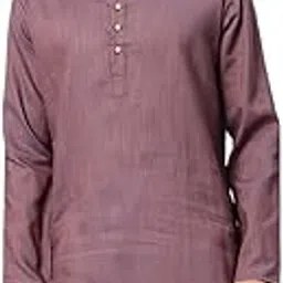 majestic man Men's Cotton Regular Fit Traditional Mandarin Collar Ethnic Motifs Solid Long Kurta-picture-40