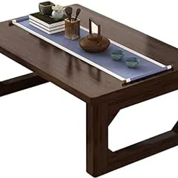 Runam Woods Small Floor Coffee/Dining Table | Space-Saving Foldable Study Table | Ideal for Home, Balcony, Window | Low Tea Table for Receiving Guests and Friends (60 x 40 x 28 cm)-picture-20