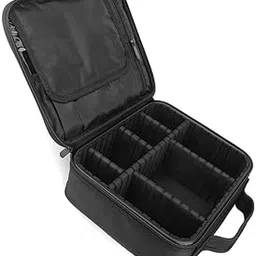 Grazia 3-Layer Professional Makeup Case Organizer Bag for Women–Large Cosmetic Kit Storage Vanity Box | Travel Makeup Organizer with Dividers | Portable Case for Cosmetics & Brushes –Black-image-54