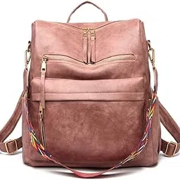 inovera (label) Vegan Leather Girl's Travel Casual Collage Backpack With Shoulder Strap-picture-48