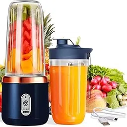 Portable USB Rechargeable Blender, Personal Size Smoothie Maker with Safety Lock, Navy Blue-image-69