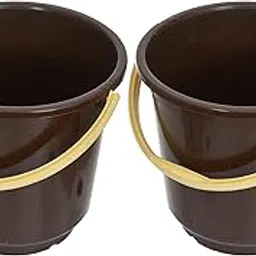 Kuber Industries Unbreakable Virgin Plastic Bucket for Home/Kitchen/Office, 16Ltr. Pack of 2 (Brown)-47KM01208-picture-48