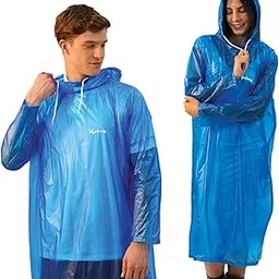 Lifelong Waterproof Unisex Raincoat | Hooded Full Sleeves Outdoor Poncho for Men, Women, Boys & Girls | Durable PVC Rainwear for Camping, Hiking, Travelling | Adjustable Drawstring | Sky Blue (1 Pc)-picture-25
